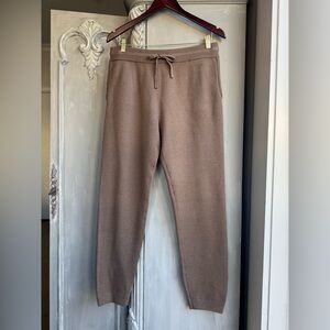 Cabincore Knit Pants Sz M Cozy Brown Knit Joggers Winter Loungewear NWOT